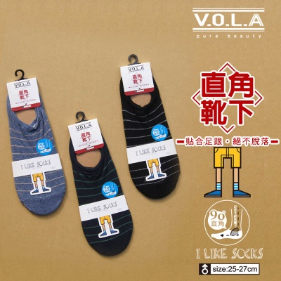 VOLA維菈襪品-超低口男襪-細條間距