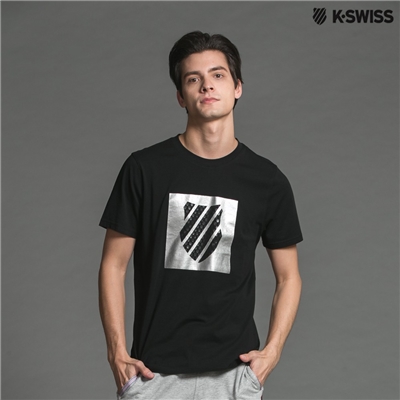 K-Swiss A/O PTT W/rf Logo印花短袖T恤-男-黑
