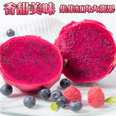 坤田水果 集集紅肉火龍果(3箱)單箱10-15顆10斤